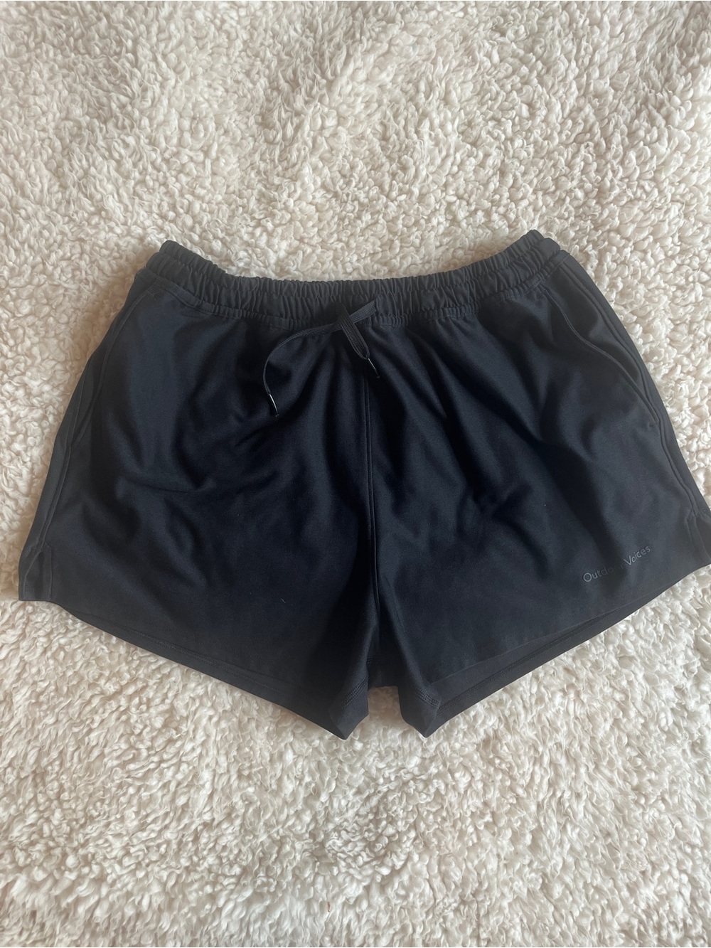 Outdoor Voices Rec Shorts Black Athletic Drawstring Shorts Small